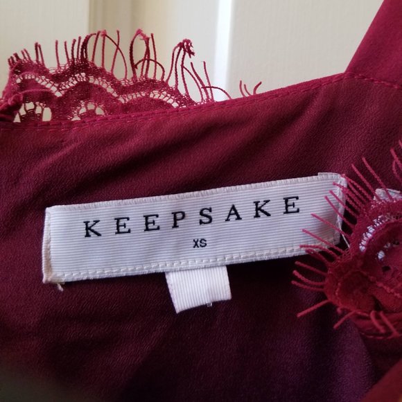 Keepsake the Label Berry Red Burgundy Lace Corset Dress Sweetheart Midi XS - Picture 5 of 11
